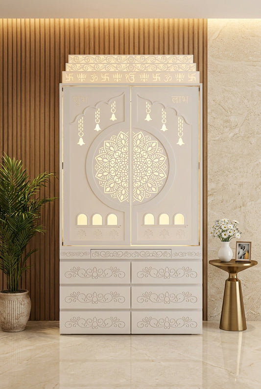 Backlit Corian Mandir - Satguru Creations Mumbai