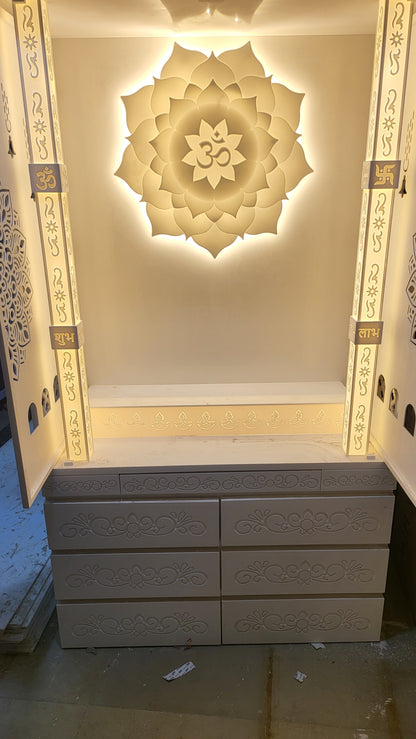 Corian Mandir for home traditional design corian mandir mumbai