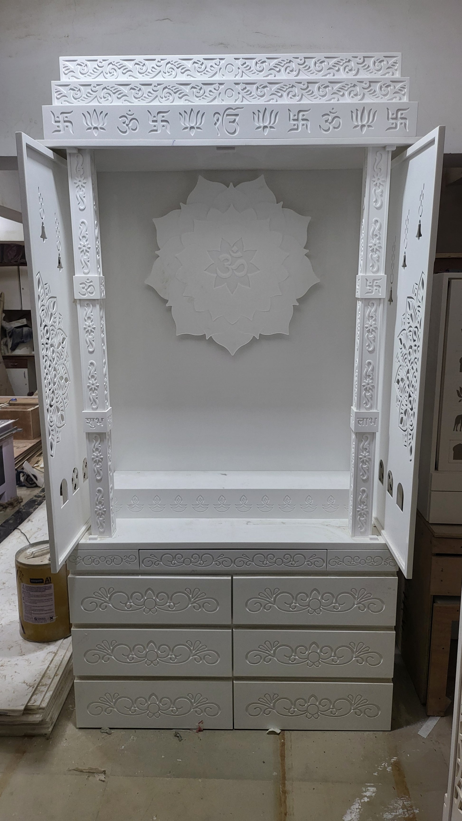 Corian Mandir for home traditional design corian mandir mumbai