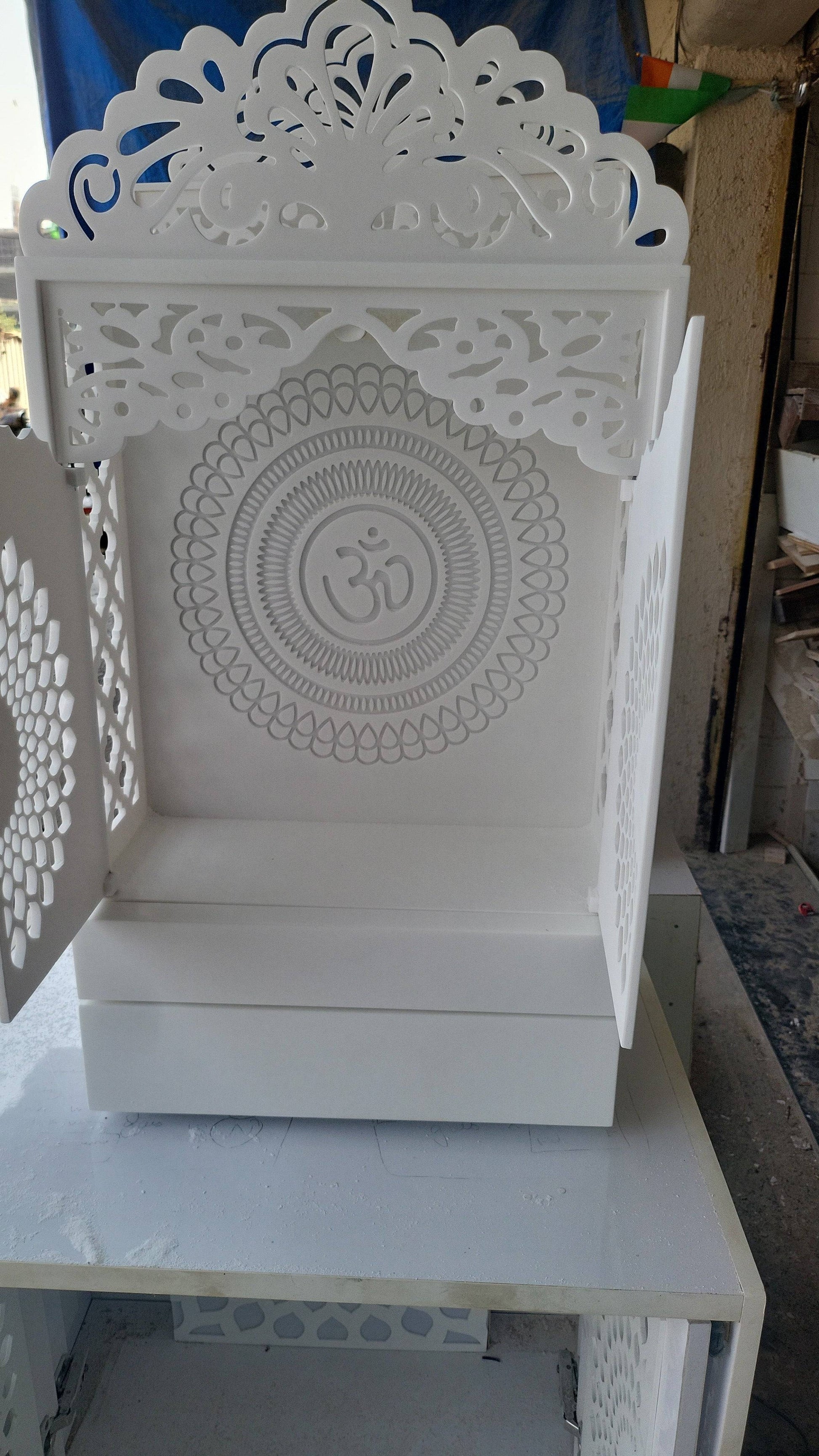 Compact corian Mandir with door wallmount temple corian mandir mumbai