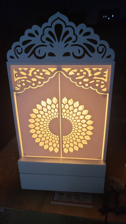 Compact corian Mandir with door wallmount temple corian mandir mumbai