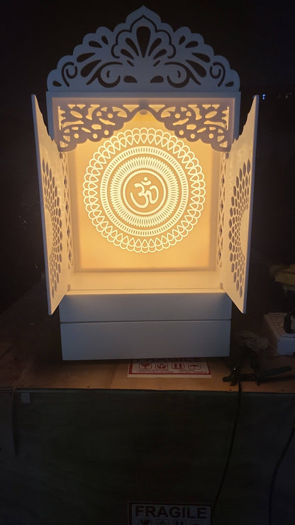 Compact corian Mandir with door wallmount temple corian mandir mumbai