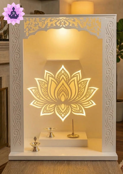 jain corian mandir with lotus background