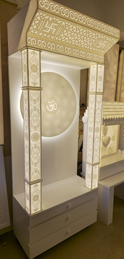 Luxury backlit corian mandir