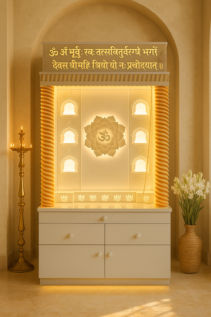 Beautiful Corian Mandir — Latest 2026 Designer Home Temple — Luxury Indian Home Interior — Satguru Creations