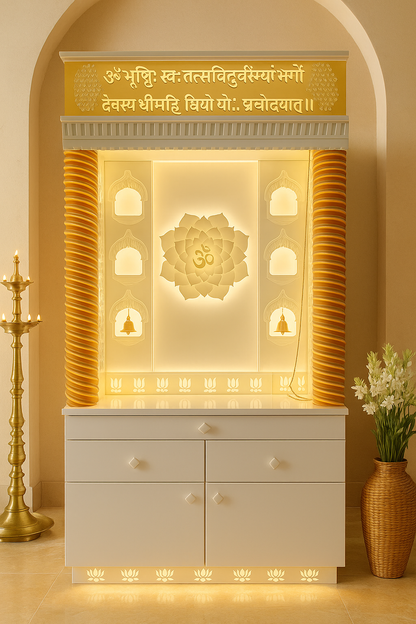 Beautiful Corian Mandir — Latest 2026 Designer Home Temple — Luxury Indian Home Interior — Satguru Creations