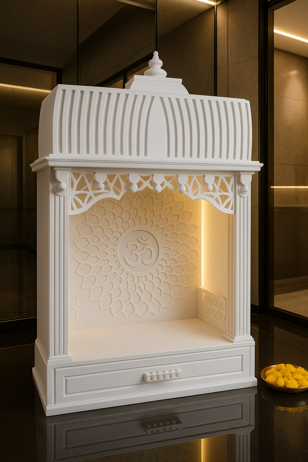Buy Corian Mandir Online — Pan-India and Export Home Temple — Luxury Indian Home Interior — Satguru Creations