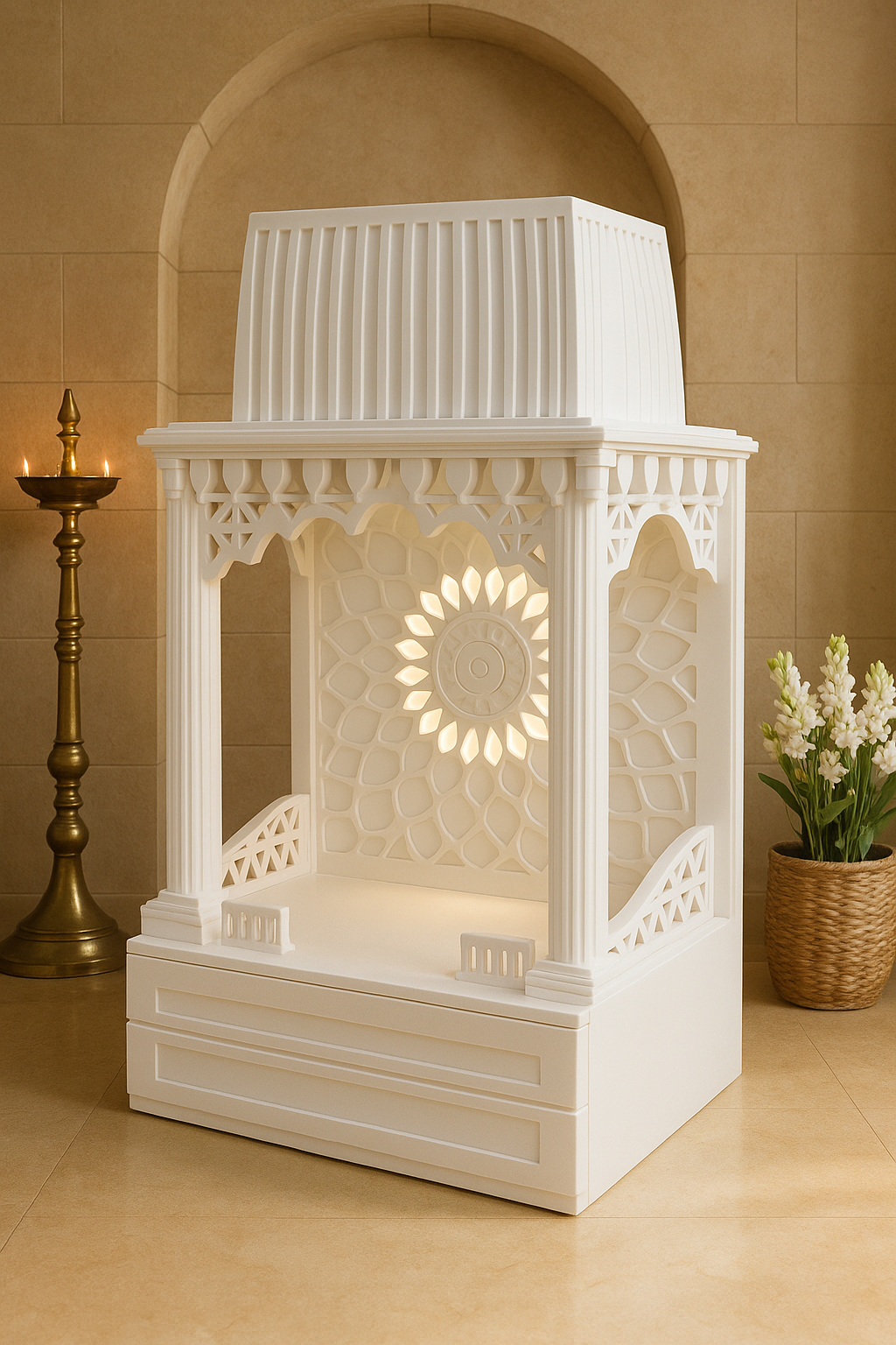 Buy Corian Mandir Online — Pan-India and Export Home Temple — Luxury Indian Home Interior — Satguru Creations