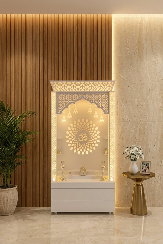 Corian Mandir for Home Online — Pan-India Delivery Temple — Luxury Home Interior — Satguru Creations