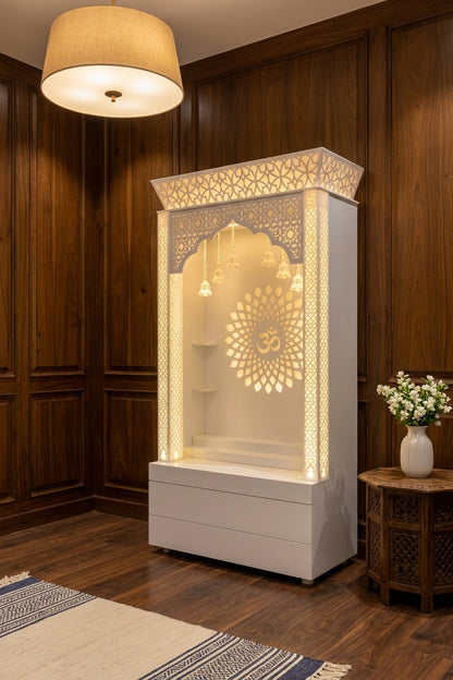 Corian Mandir for Home Online — Pan-India Delivery Temple — Luxury Indian Home Interior — Satguru Creations
