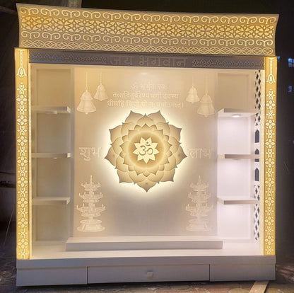 Corian Mandir full with backlit corian mandir mumbai