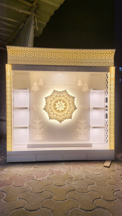 Corian Mandir full with backlit corian mandir mumbai