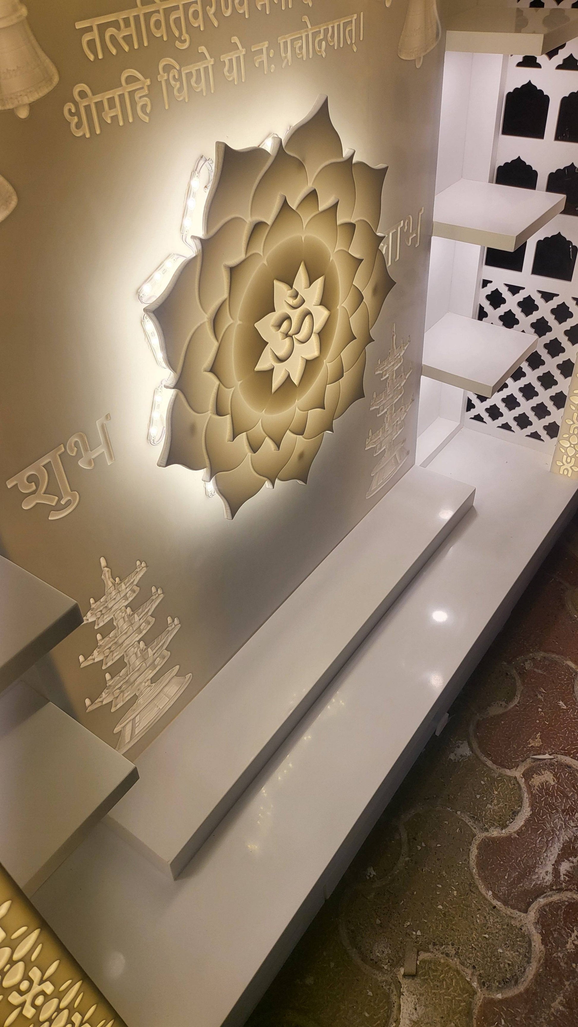 Corian Mandir full with backlit corian mandir mumbai