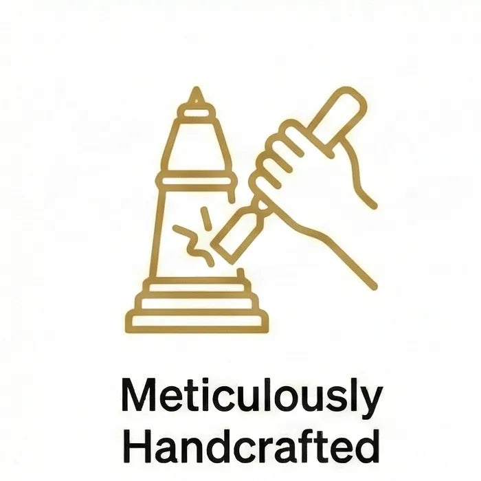 Meticulously handcrafted Corian mandir showing the spotless finish and seamless joint seams unique to Satguru Creations' 50-year manufacturing legacy.