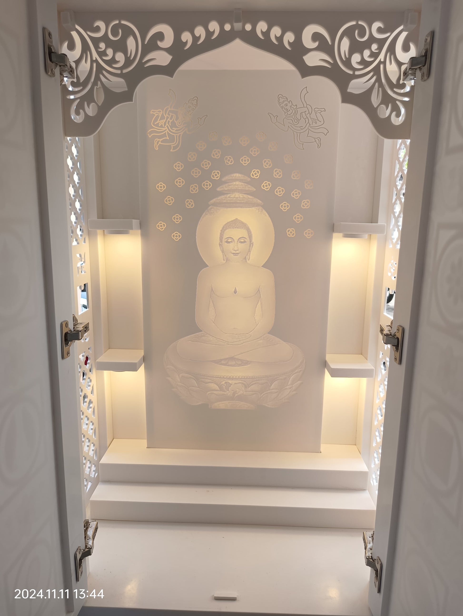3d designer corian mandir with door Asthamangal corian mandir mumbai