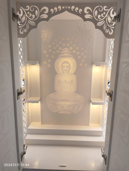 3d designer corian mandir with door Asthamangal corian mandir mumbai