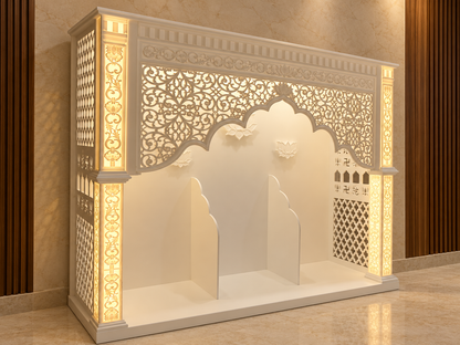AI-generated angled design preview. Carving and religious-symbol details are approximate; original product photographs follow for reference.