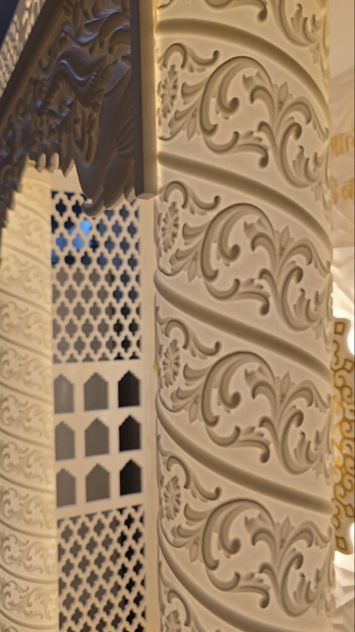 luxury corian temple with 3d round backlit pillars