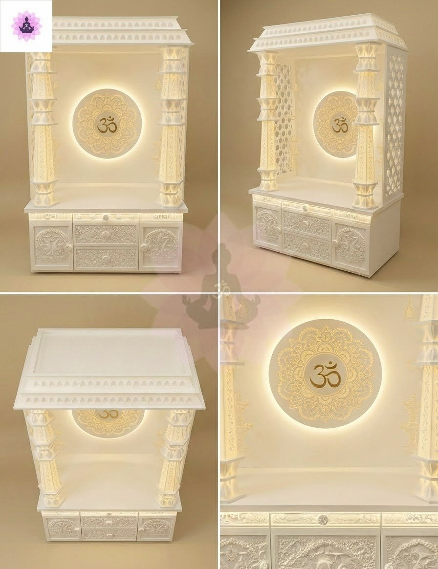 backlit corian mandir premium design