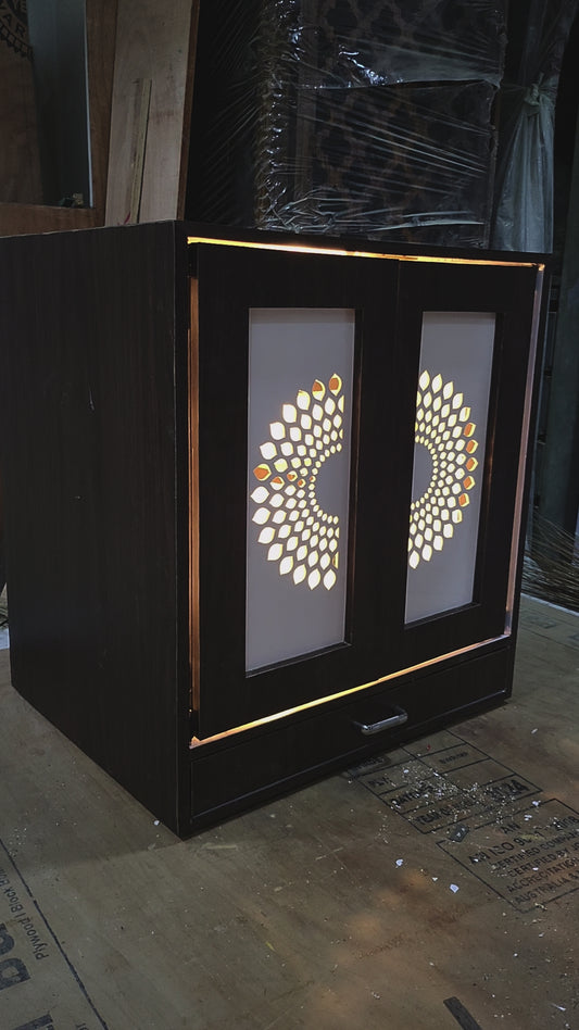 Acrylic Home temple with pocket pocket door wallmount 