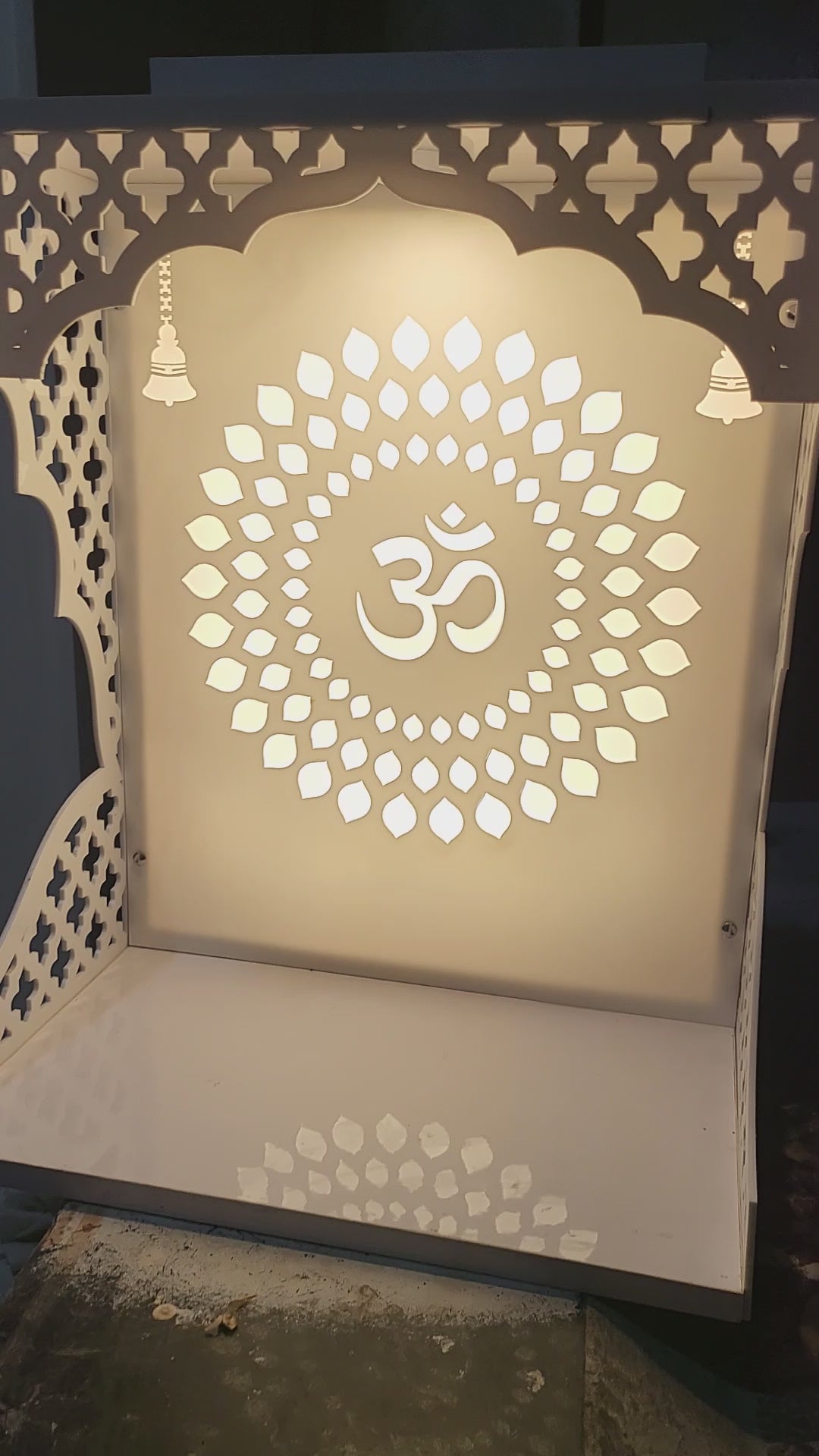 Acrylic Mandir for home Wallmount unit temple