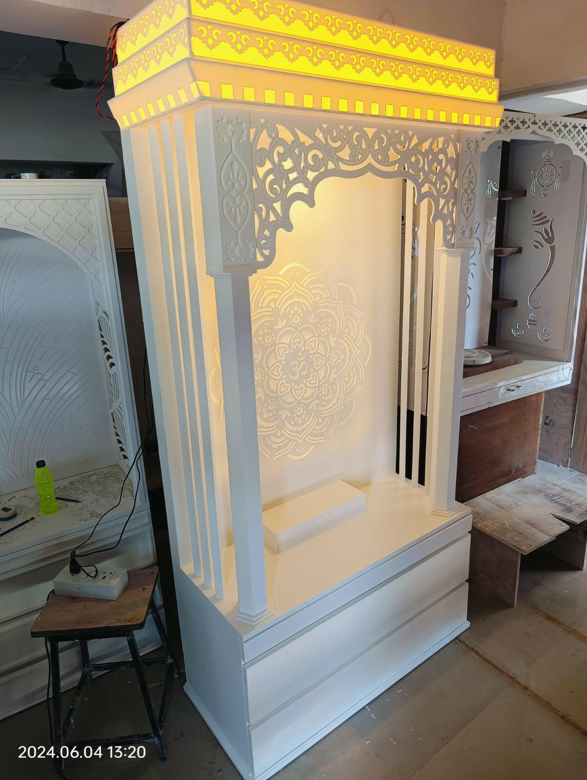 Corain Mandir for home Beautiful carving pattern corian mandir mumbai