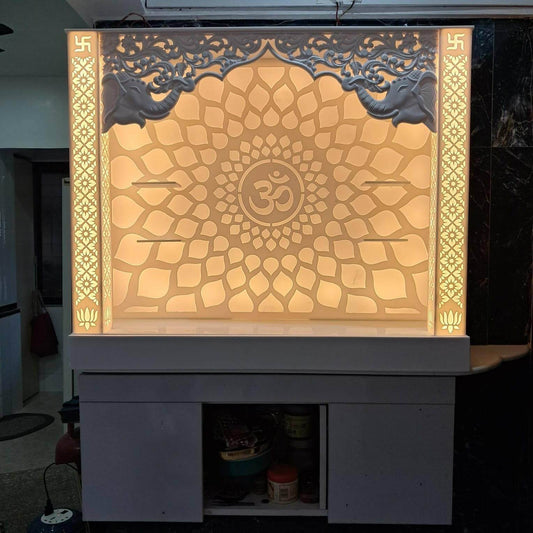 Corian Mandir with 3d arc - Home temple