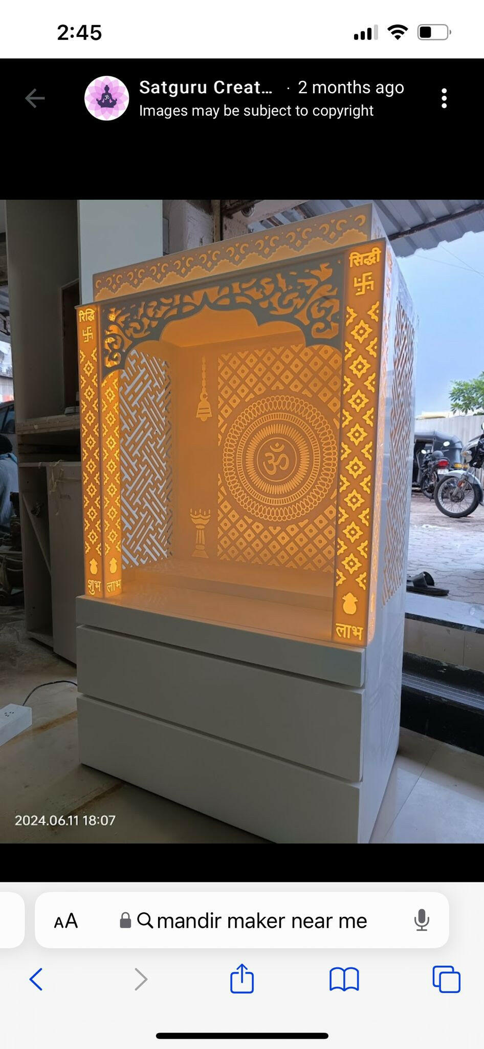 Corian mandir for Home compact with storage corian mandir mumbai