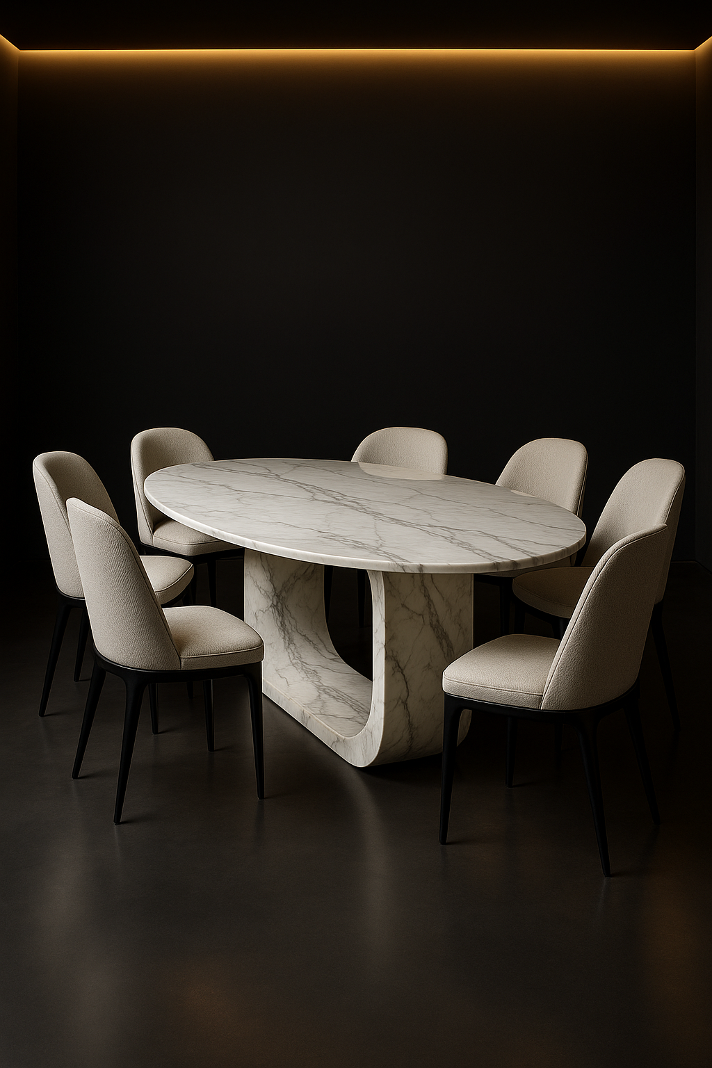 Lumina Oval Corian Dining Table by Satguru Creations