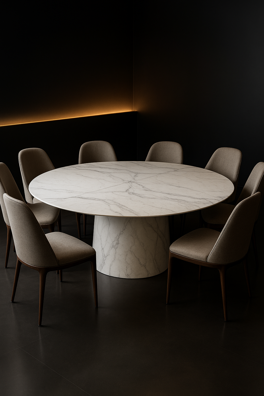 Cascade Round Corian Dining Table by Satguru Creations