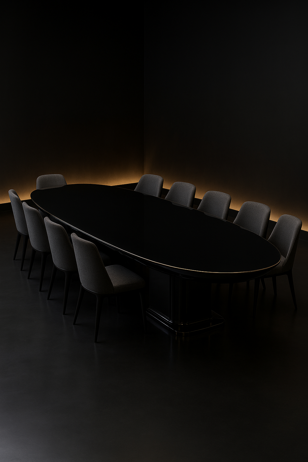 Eclipse Boat-Shaped Corian Dining Table by Satguru Creations