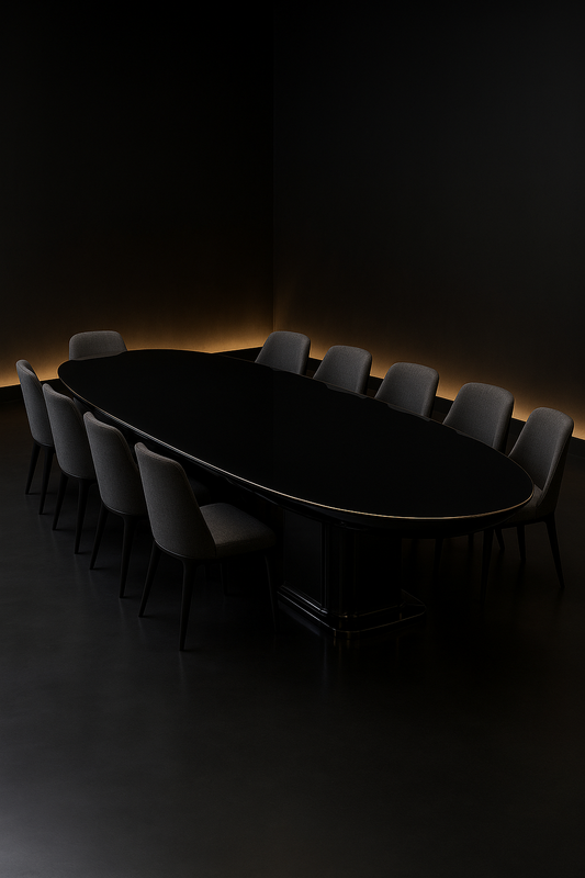 Eclipse Boat-Shaped Corian Dining Table by Satguru Creations