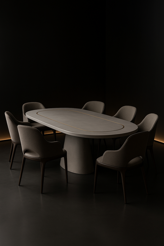 Onyx Racetrack Corian Dining Table by Satguru Creations