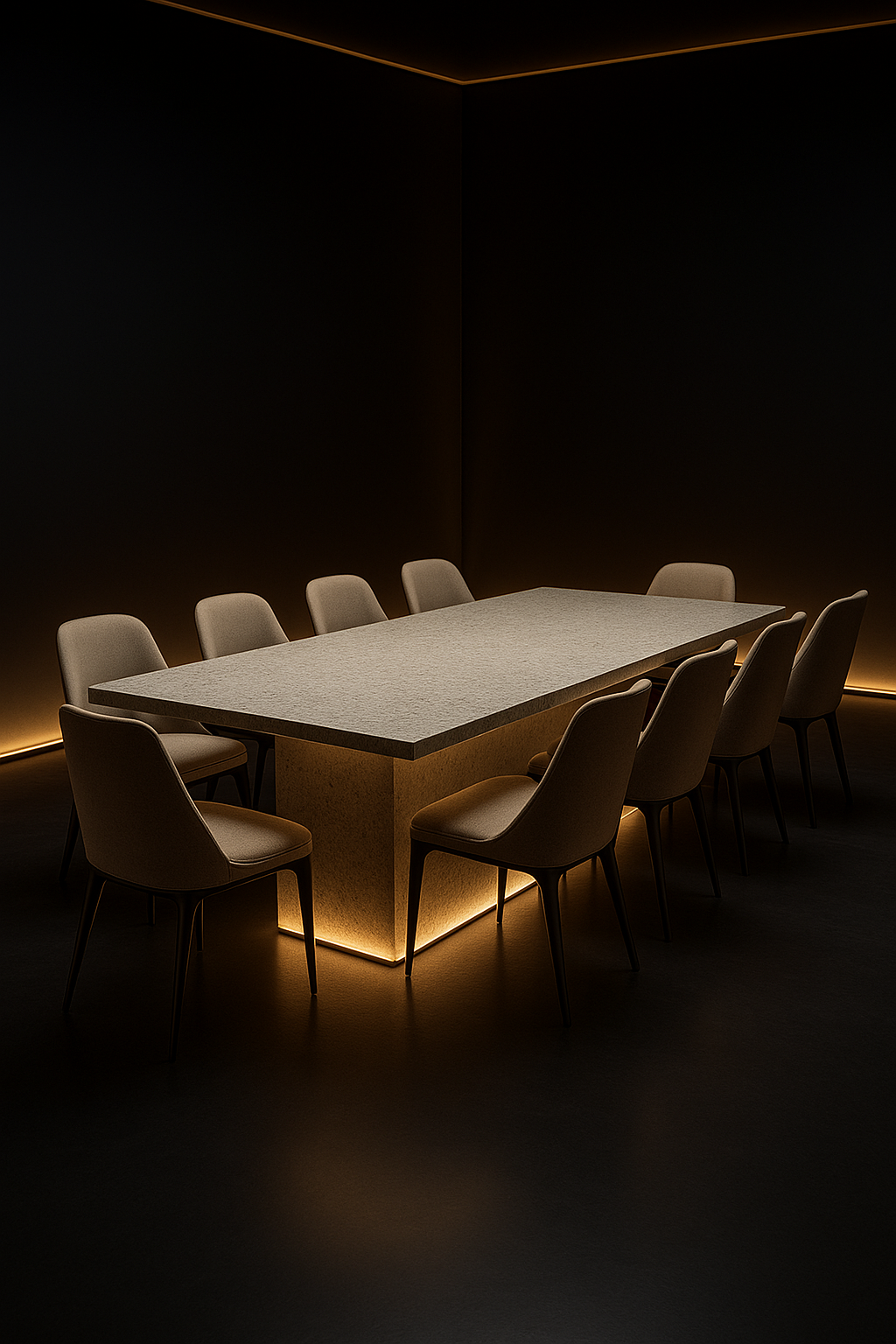 Vela Rectangular Corian Dining Table by Satguru Creations