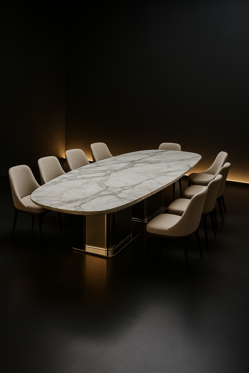 Dune Boat-Shaped Corian Dining Table by Satguru Creations