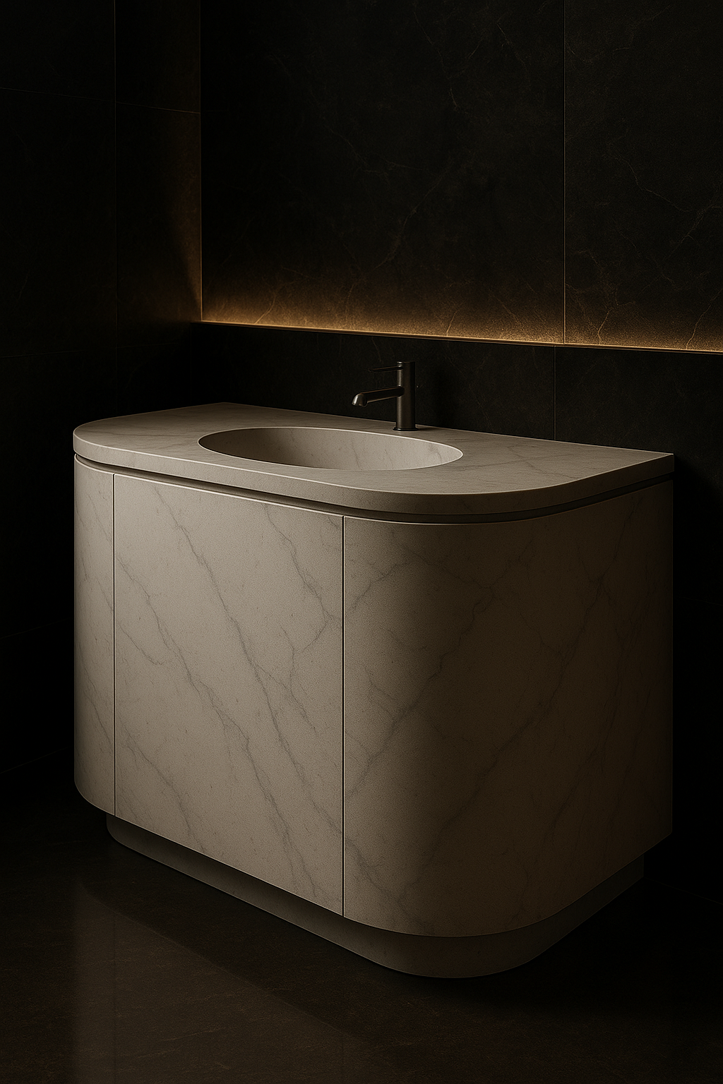 Cascade Curved-Front Vanity by Satguru Creations