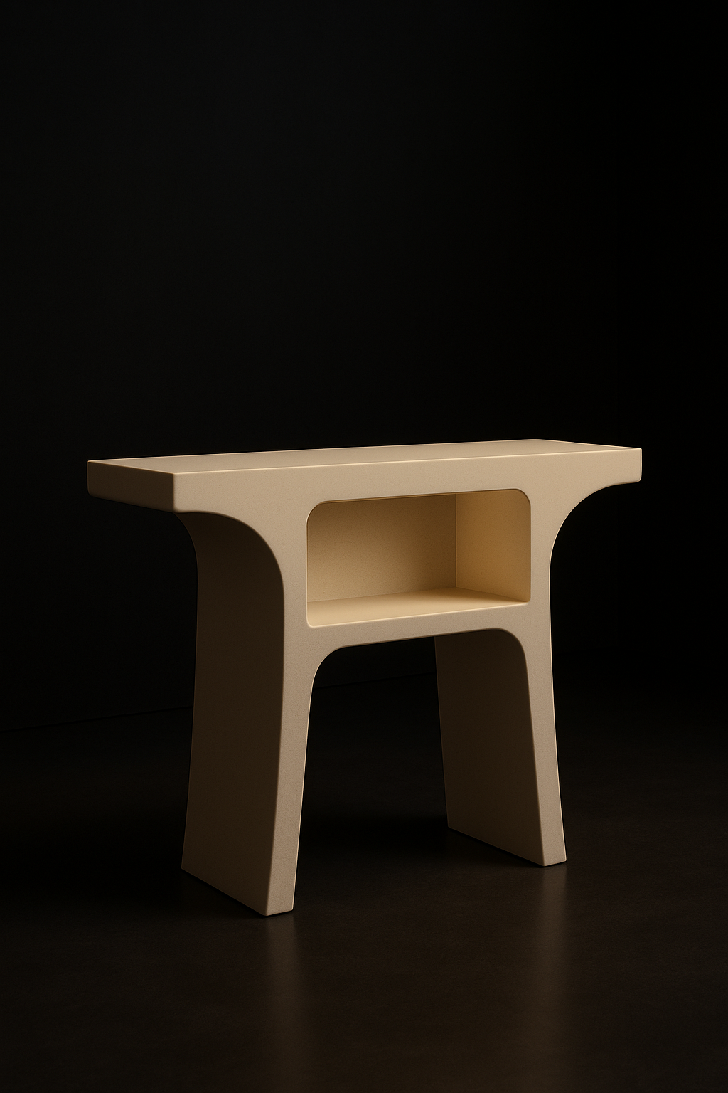 Halo Sculptural Pedestal Console by Satguru Creations