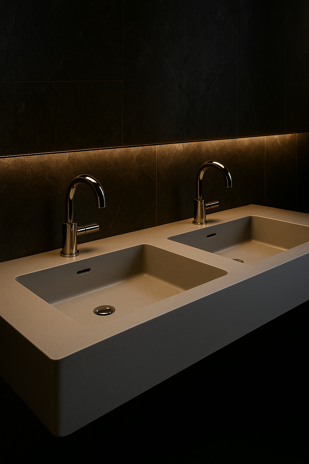 Onyx Double-Basin Vanity by Satguru Creations
