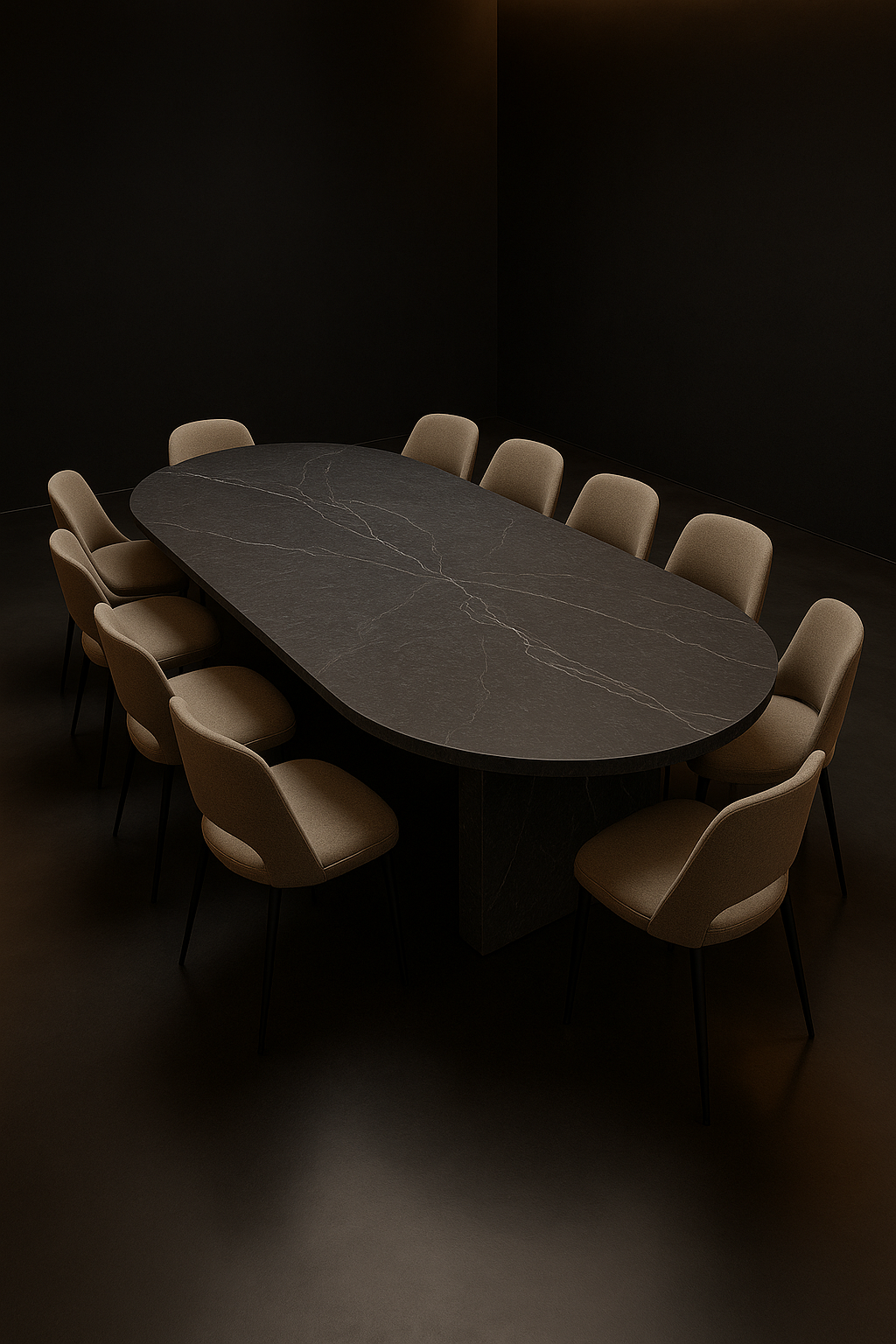Equinox Oval Corian Dining Table by Satguru Creations