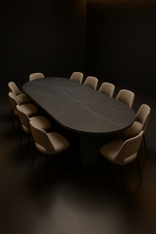 Equinox Oval Corian Dining Table by Satguru Creations