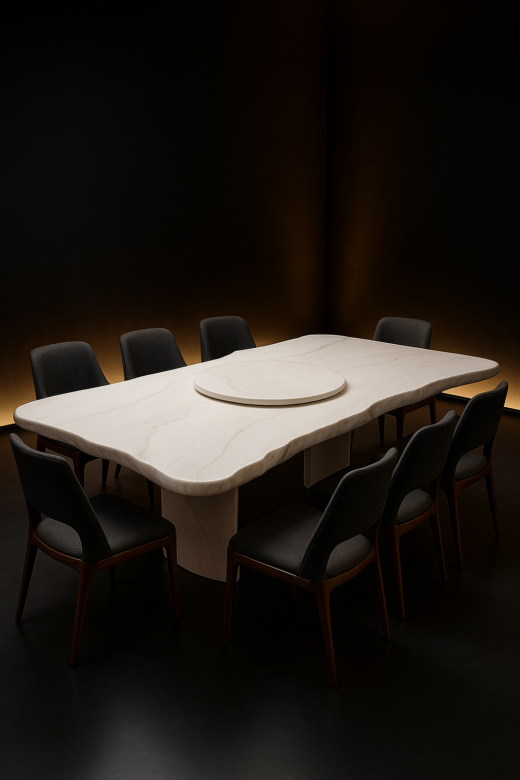 Crescent Live-Edge Organic Corian Dining Table by Satguru Creations