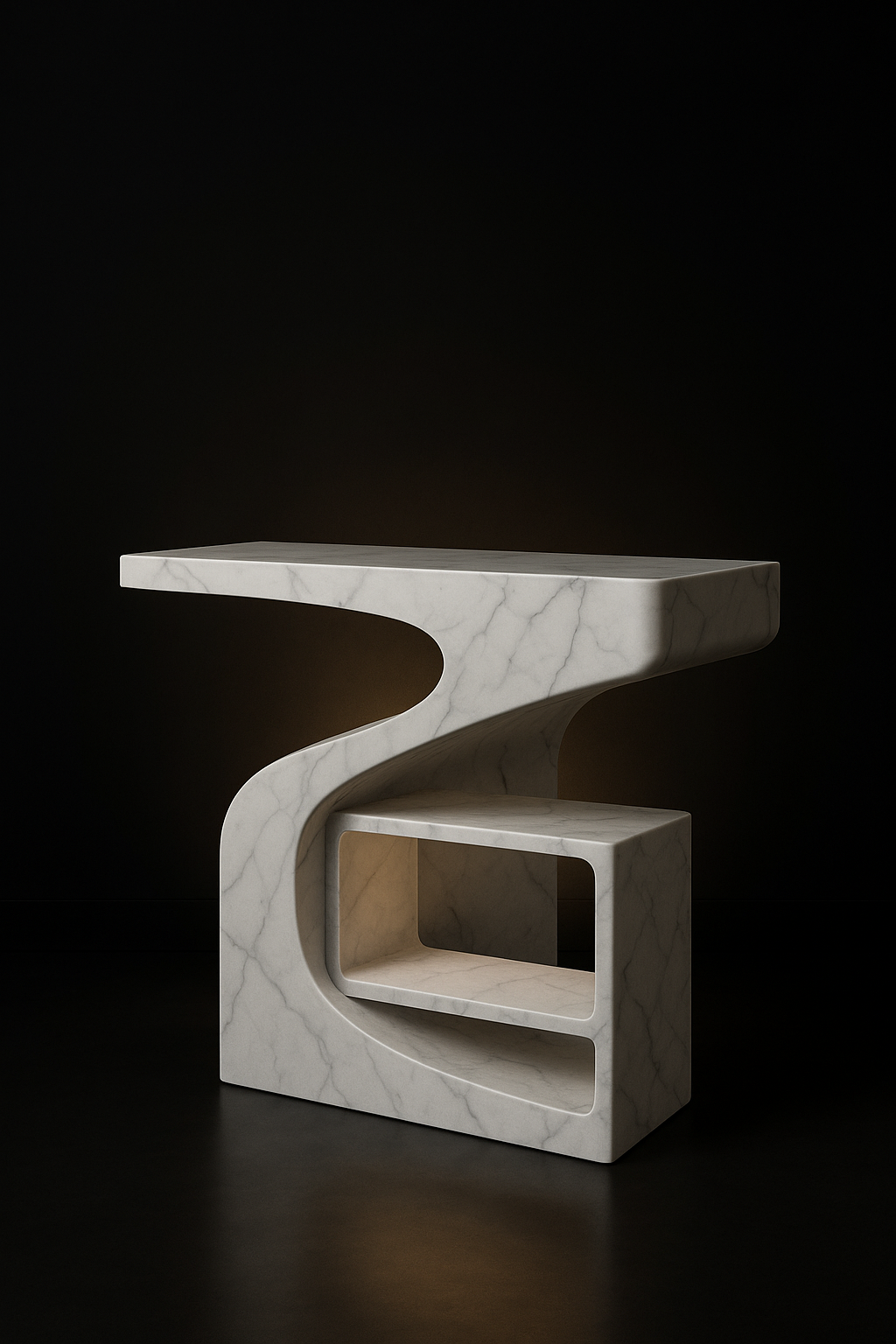 Meridian Sculptural Pedestal Console by Satguru Creations