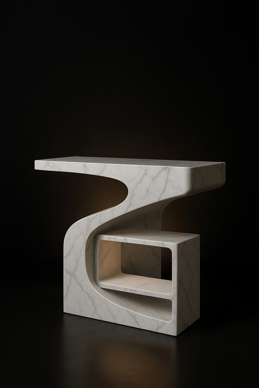 Meridian Sculptural Pedestal Console by Satguru Creations