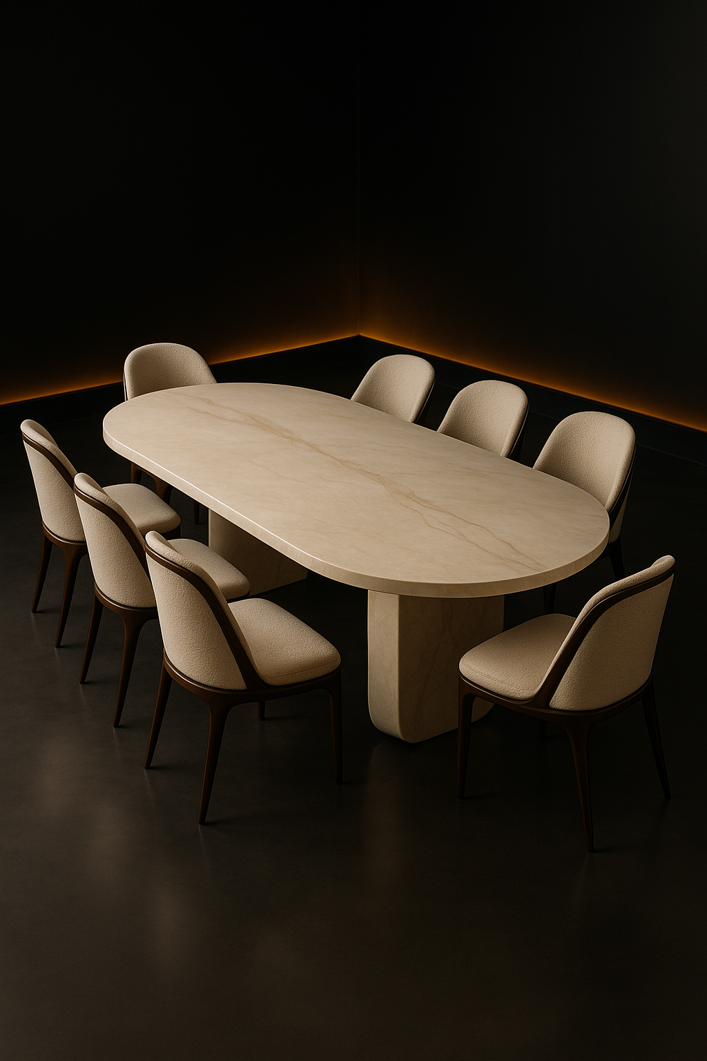 Glacier Oval Corian Dining Table by Satguru Creations