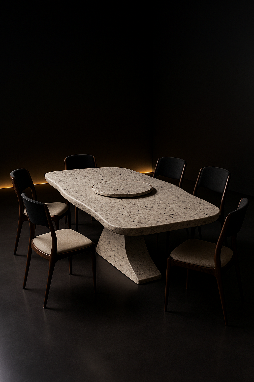 Sable Live-Edge Organic Corian Dining Table by Satguru Creations