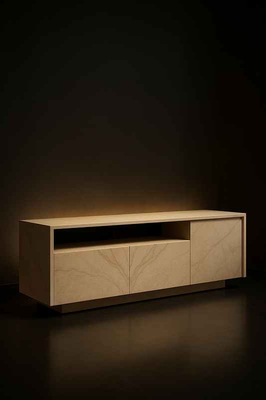 Marble Veil Console-Media Unit by Satguru Creations