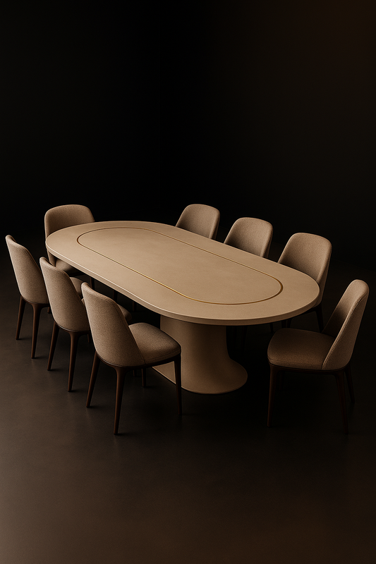 Mirage Racetrack Corian Dining Table by Satguru Creations