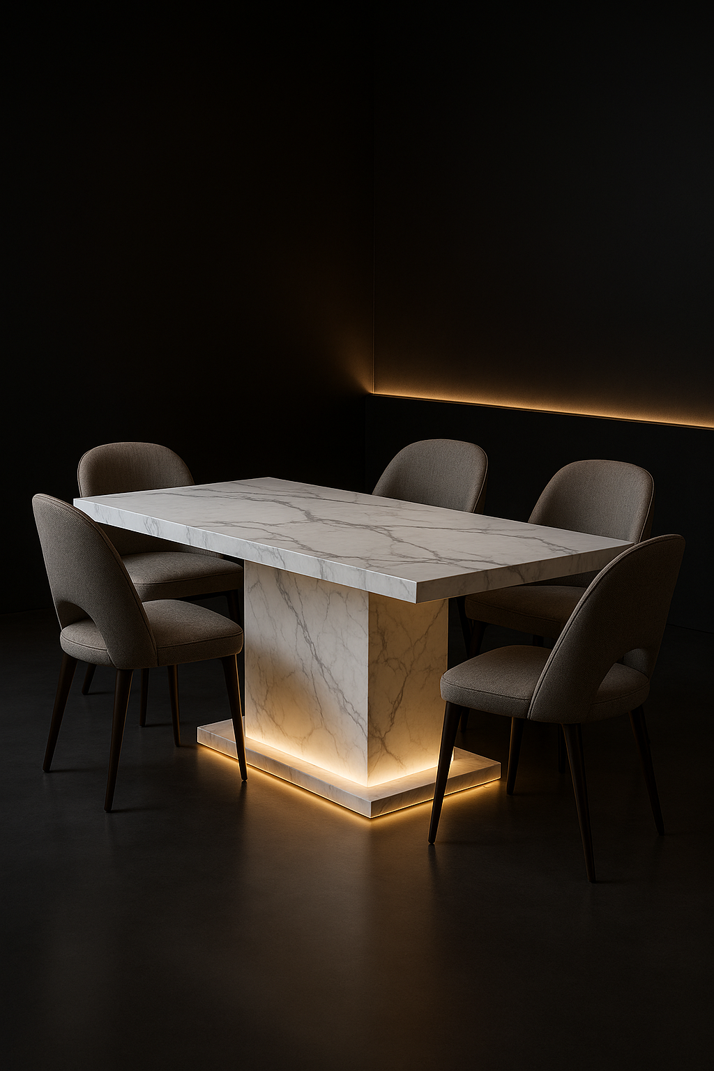 Veneer Rectangular Corian Dining Table by Satguru Creations