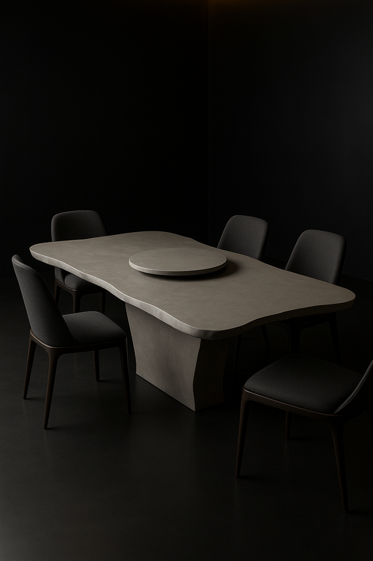 Noir Live-Edge Organic Corian Dining Table by Satguru Creations