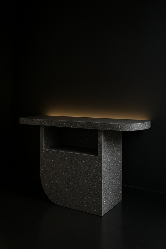 Sable Sculptural Pedestal Console by Satguru Creations